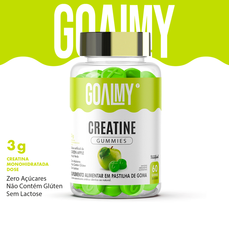 CREATINA EM GOMAS - GOALMY GUMMIES CREATINE - GREEN APPLE - 60 un CREATINA EM GOMAS - GOALMY GUMMIES CREATINE - GREEN APPLE - 60 un
