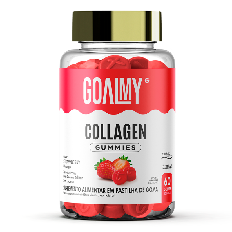 GOALMY GUMMIES COLLAGEN - STRAWBERRY - COLÁGENO VERISOL + VIT. C e E - 60 gomas GOALMY GUMMIES COLLAGEN - STRAWBERRY - COLÁGENO VERISOL + VIT. C e E - 60 gomas