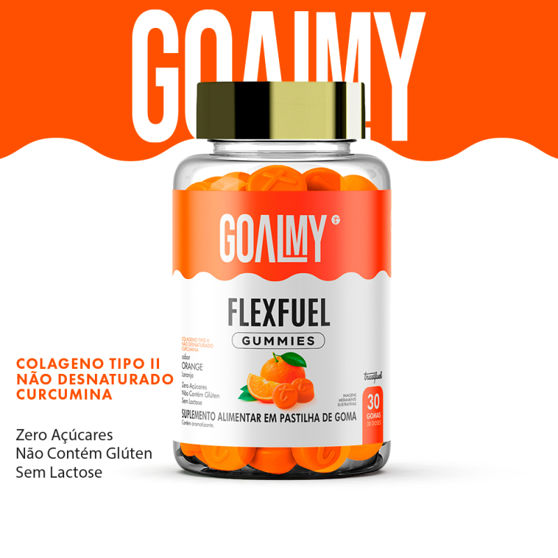 GOALMY GUMMIES FLEXFUEL - COLÁGENO, CÚRCUMA & ÁCIDO HIALURÔNICO - ORANGE GOALMY GUMMIES FLEXFUEL - COLÁGENO, CÚRCUMA & ÁCIDO HIALURÔNICO - ORANGE
