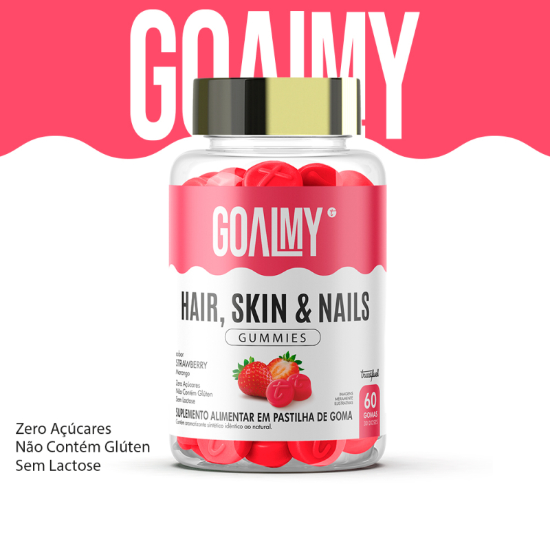 GOALMY GUMMIES HAIR,  SKIN AND NAILS - STRAWBERRY - 60 GOMAS