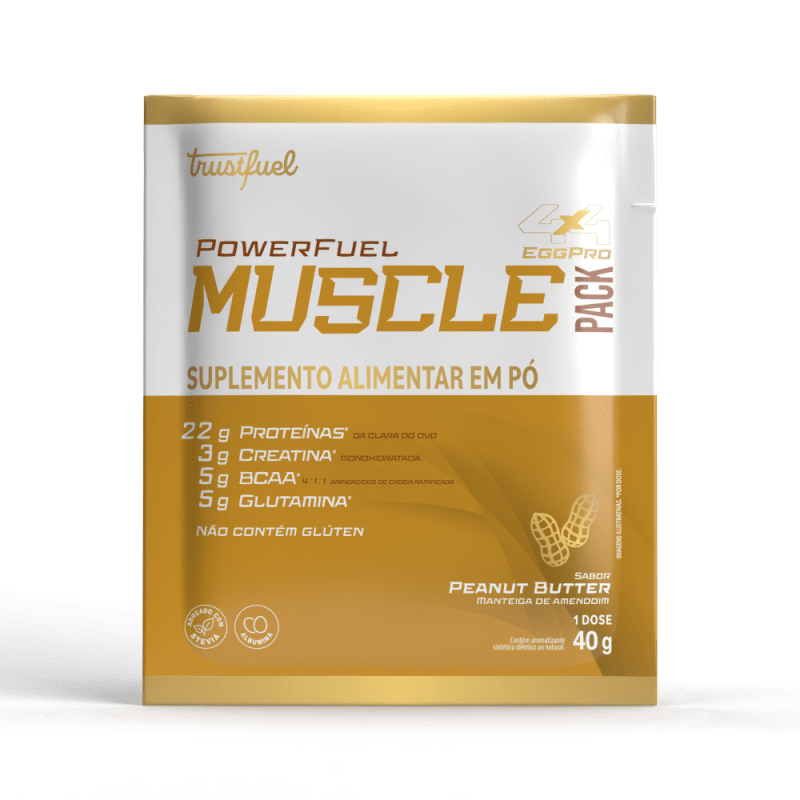 MUSCLE PACK EGG PROTEIN PEANUT BUTTER DISPLAY C/10 MONODOSES