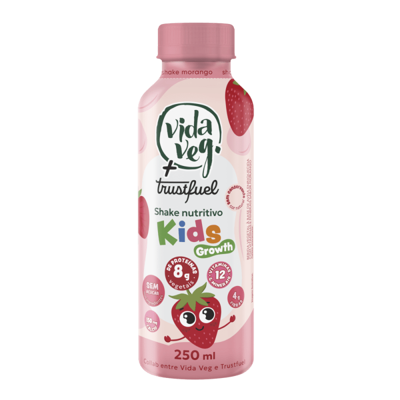 SHAKE KIDS GROWTH - VIDA VEG + TRUSTFUEL - MORANGO 250ML SHAKE KIDS GROWTH - VIDA VEG + TRUSTFUEL - MORANGO 250ML