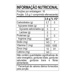 Tabela Nutricional - ENERGRIP C IMUNO ENERGY 16 COMPRIMIDOS EFERVESCENTES}