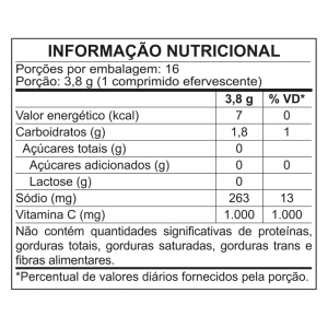 FIZZ UP VITAMINA C 1000mg - SABOR ACEROLA - 16 COMPRIMIDOS EFERVESCENTES