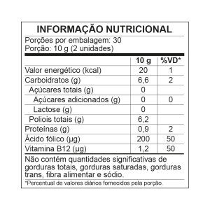Tabela Nutricional - GOALMY GUMMIES APPLE CIDER VINEGAR - 60 GOMAS }