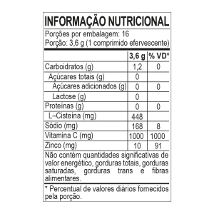 Tabela Nutricional - MUCOVIT C MULTI 16 COMPRIMIDOS EFERVESCENTES}