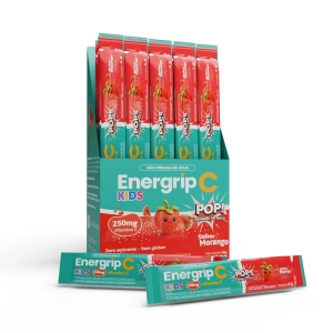 VITAMINA C - POP KIDS - ENERGRIP - 20 STICKS SABOR MORANGO 250MG VITAMINA C - POP KIDS - ENERGRIP - 20 STICKS SABOR MORANGO 250MG